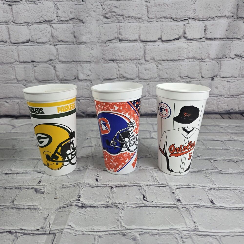 Icee Souvenir Cups Packers, Broncos And Orioles